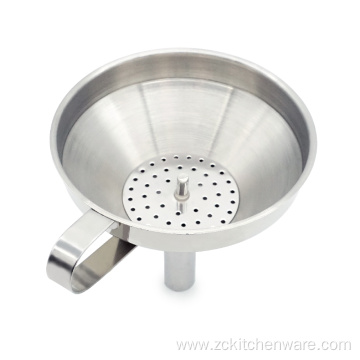 Stainless Steel Straining Funnels Set With Removable Filter